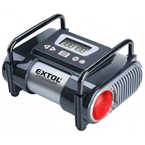 EXTOL PREMIUM CC 140 Kompresor do samochodu 12V, automatyczny z wyświetlaczem LCD i lampką