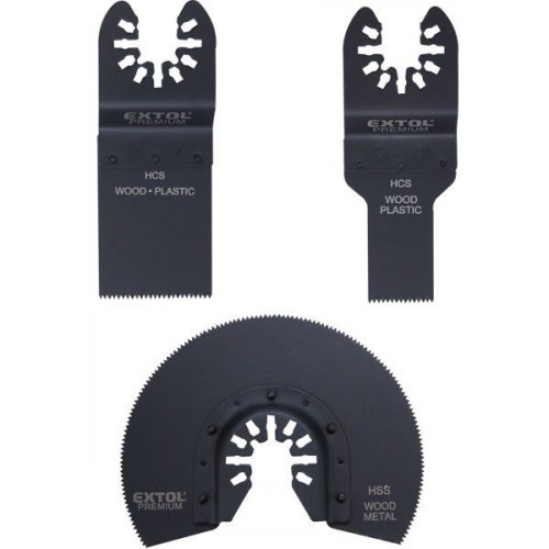 EXTOL PREMIUM Zestaw brzeszczotów do drewna, do narzędzia wielofunkcyjnego 3 szt. 8803823