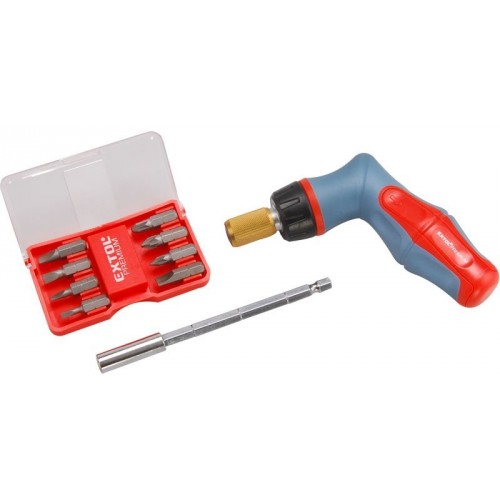 EXTOL PREMIUM Śrubokręt z grzechotką i bitami, 18szt 8819191