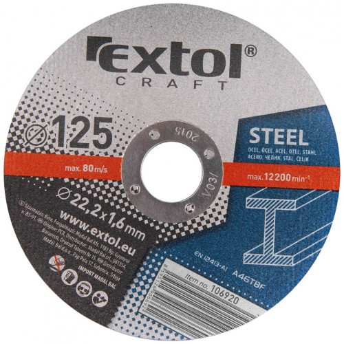 EXTOL CRAFT tarcza do metalu 125x1,6x22,2mm 5szt 106920