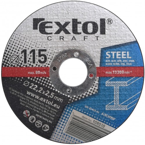 EXTOL CRAFT Zestaw tarcz do ciecia metalu 115x2,5x22,2mm, 5 szt 108010