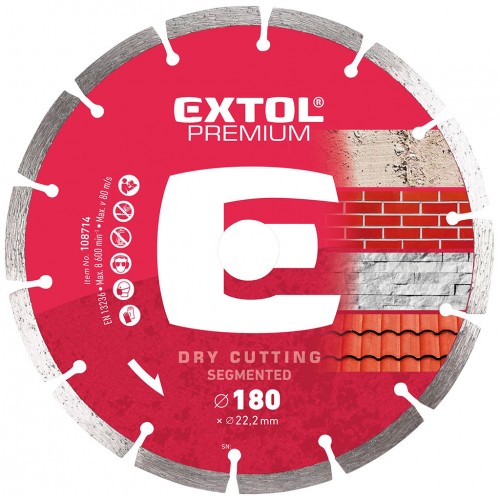 EXTOL PREMIUM Tarcza diamentowa 115x22,2mm SEGMENTOWA - cięcie na sucho 108711