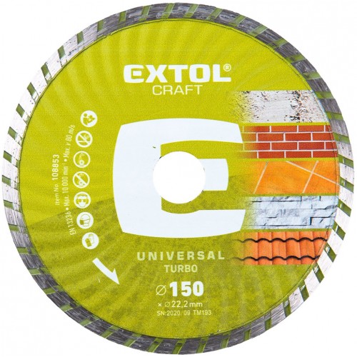 EXTOL CRAFT Tarcza diamentowa 150x22, 2mm TURBO 108853