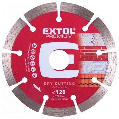 EXTOL PREMIUM tarcza diamentowa 125x22, 2mm SEGMENTOWY 108912