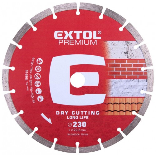EXTOL PREMIUM Tarcza diamentowa 230x22, 2mm SEGMENTOWY 108915