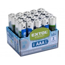 EXTOL ENERGY Baterie AAA cynkowo-chlorkowe, 20 szt - 1,5V - 42002