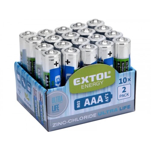 EXTOL ENERGY Baterie AAA cynkowo-chlorkowe, 20 szt - 1,5V - 42002 EXTOL ENERGY Baterie AAA cynkowo-chlorkowe, 20 szt - 1,5V - 42002