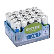 EXTOL Baterie AA 1,5V (R6) cynkowo-chlorkowe 20 szt - 42003