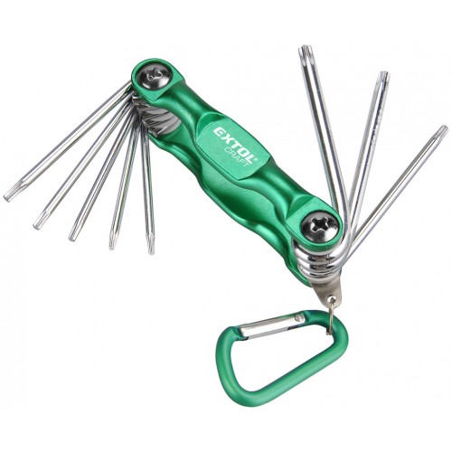 EXTOL CRAFT Klucze imbusowe trzpieniowe, składane TORX, 8szt 6611 EXTOL CRAFT Klucze imbusowe trzpieniowe, składane TORX, 8szt 6611