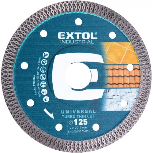 EXTOL INDUSTRIAL Tarcza diamentowa do cięcia 125x1,2x22,2mm TURBO THIN CUT, 8703042
