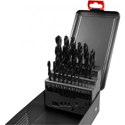 EXTOL PREMIUM Zestaw wierteł do metalu HSS, w metalowej skrzynce, 25szt 8801192 EXTOL PREMIUM Zestaw wierteł do metalu HSS, w metalowej skrzynce, 25szt 8801192