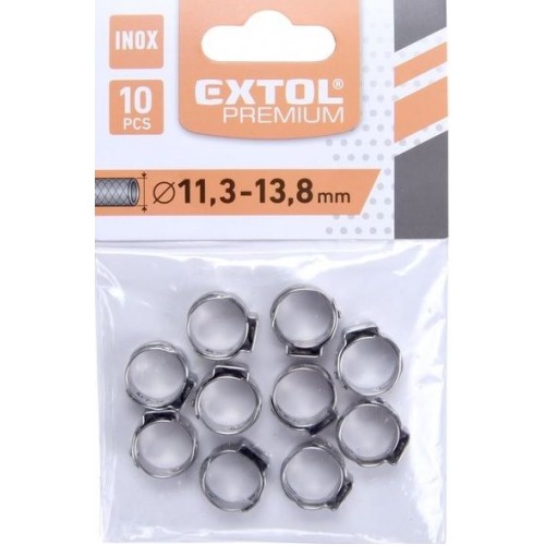 EXTOL PREMIUM Opaska zaciskowa INOX 11,3-13,8 mm, 10szt 8865171