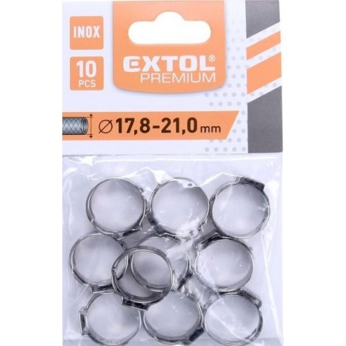 EXTOL PREMIUM Opaska zaciskowa INOX 17,8 - 21 mm, 10szt 8865178