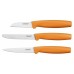 Fiskars Functional Form Zestaw 3 noży, pomarańczowy 1014272