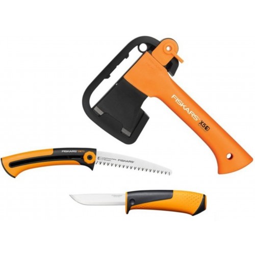 Fiskars Zestaw siekiera X5 + nóż Hardware + piła Xsharp SW73 1057912