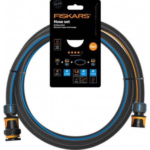 FISKARS Zestaw przyłączeniowy – wąż 13 mm (1/2”), 1.8 m – Q4 1057621