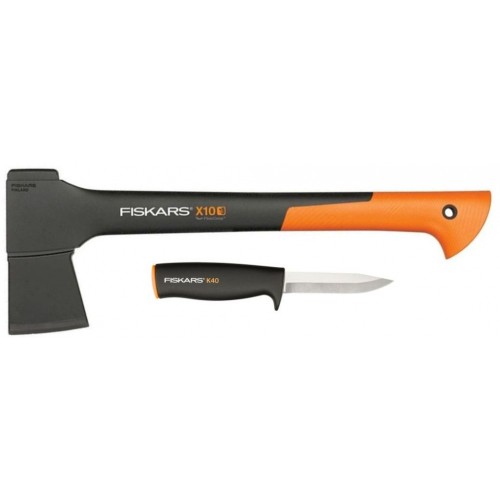 Fiskars Zestaw siekiera ciesielska X10 + nóż uniwersalny 1057914