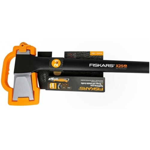 Fiskars Zestaw siekiera rozłupująca X25 + nóż uniwesalny CarbonMax 1057915