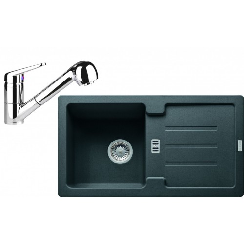 Franke SET G82 Zlewozmywak granitowy STG 614-78 grafitowy + bateria FC 9547, 114.0365.743