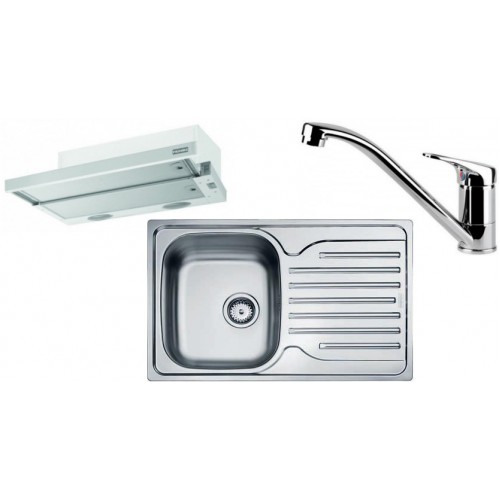 FRANKE ZESTAW Zlew ze stali nierdzewnej N47 PXN 611-78 + bateria FB 250 z chromem + osłona