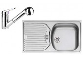 Franke Zlew ze stali nierdzewnej N49 ETN 614 6/4 "NOVA + bateria FC 9547 chrom 101,0366,09