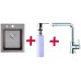 Franke SET G33 Zlewozmywak KSG 218 kamienny szary + bateria Samoa + dozownik, 114.0283.308