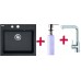 Franke SET G36 Zlewozmywak KSG 238 grafitowy + bateria FN 0147 + dozownik, 114.0283.330