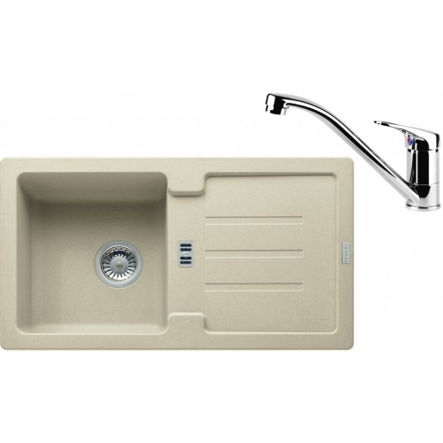 Franke SET G81 Zlewozmywak granitowy STG 614-78 beżowy + bateria FC 1839 chrom 114.0365.73 Franke SET G81 Zlewozmywak granitowy STG 614-78 beżowy + bateria FC 1839 chrom 114.0365.73