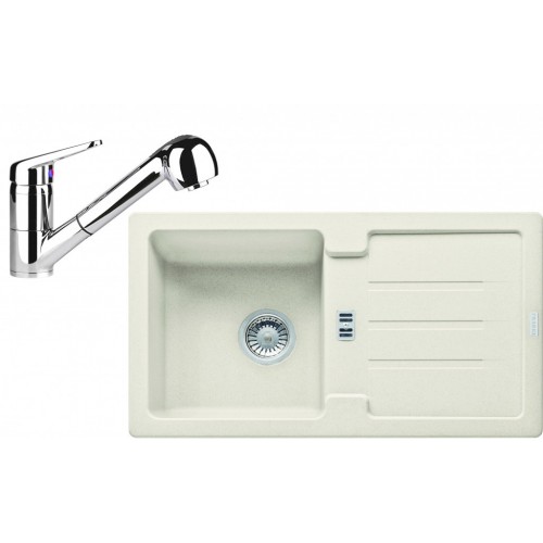 Franke SET G82 Zlewozmywak granitowy STG 614-78 kremowy + bateria FC 9547 , 114.0365.751