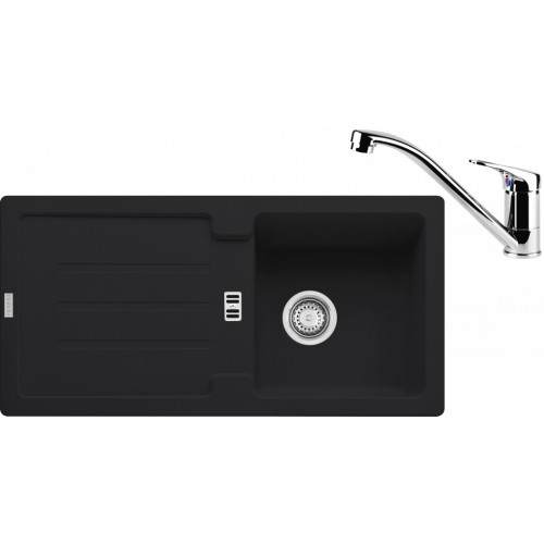 Franke SET G84 Zlew granitowy STG 614 grafitowy + baterie FC 1839 chrom 114.0365.796