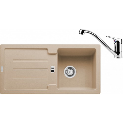 Franke SET G84 Zlew granitowy STG 614 beżowy + baterie FC 1839 chrom 114.0365.799