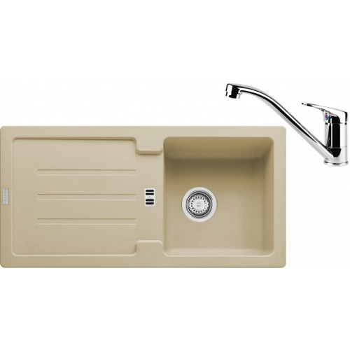 Franke SET G84 Zlew granitowy STG 614 orzechowy + baterie FC 1839 chrom 114.0365.800