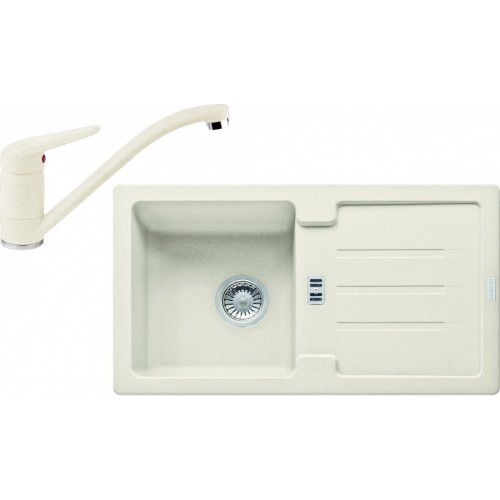 Franke SET G89 Zlew granitowy STG 614-78 kremowy + bateria FC 9541 kremowa 114.0366.008