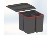 Franke EasySort 450-2-1 (1x14,5 l, 2x 7,5 l), sortownik odpadów z półką 121.0494.150