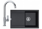 Franke SET G167O Zlewozmywak MRG 611 onyx + bateria, chrom 114.0587.941