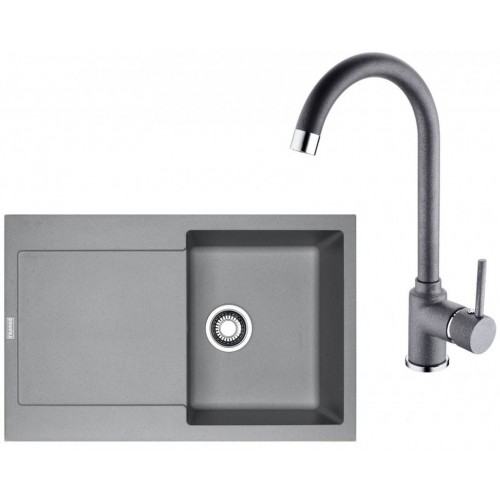 Franke SET G168 (zlewozmywak MRG 611 + bateria FP 9000.084) Kamienny Szary 114.0587.980