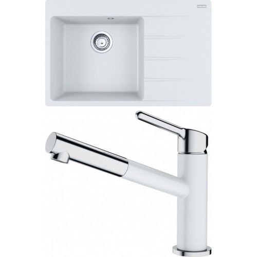 Franke SET G219 (zlewozmywak CNG 611-78 + bateria FC 3055) biały polarny 114.0650.825