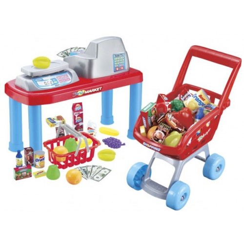 G21 Supermarket z kasą + wózek na zakupy 690717
