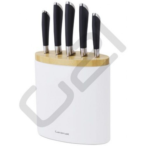 G21 EXCLUSIVE zestaw noży 5 szt. w bloku ceramicznym 6390471