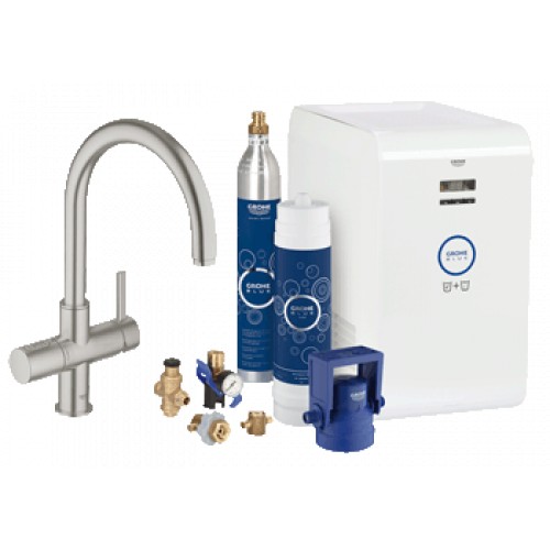 GROHE Blue® Chilled and Sparkling Bateria stal z filtrem I jednostką chłodzącą 31323DC1 GROHE Blue® Chilled and Sparkling Bateria stal z filtrem I jednostką chłodzącą 31323DC1