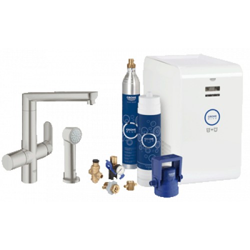 GROHE Blue® K7 Chilled and Sparkling Zestaw startowy z baterią stalową 31355DC1