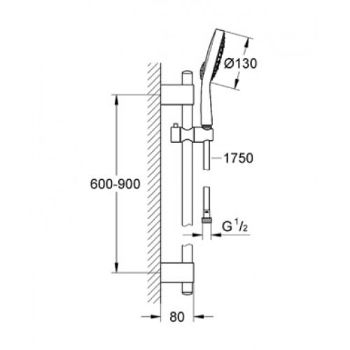 GROHE Power&Soul® Cosmopolitan 130 zestaw prysznicowy, 4 strumienie 27734000