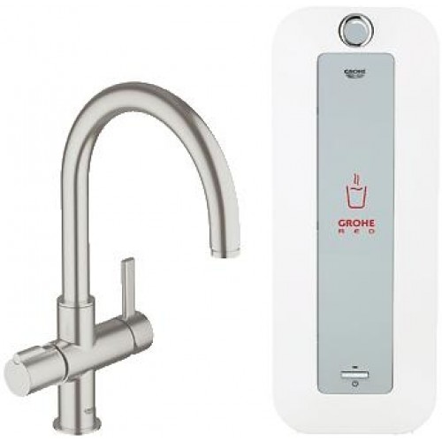 GROHE Red Duo bateria z boilerem (8 litrów) Supersteel 30079DC0