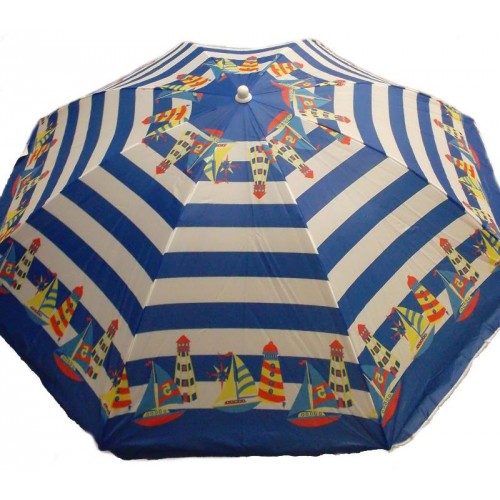 HAPPY GREEN Parasol z przegubem 180 cm niebieski z żaglówkami 50ZJ16081TILT/m