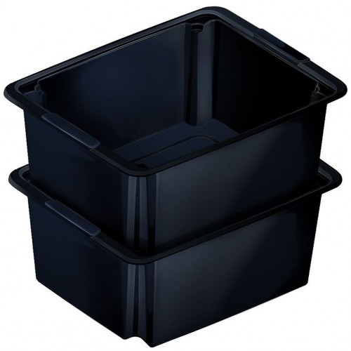 HEIDRUN Multibox pudełko bez pokrywy 18,5 x 43 x 34 cm, 22 l, czarne, 5103