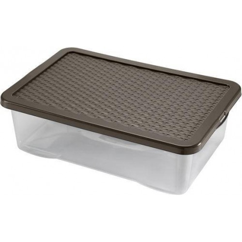 HEIDRUN Pojemnik Quasar, pokrywa Rattan, 60 x 40 x 18 cm, 30 l, transparent, 4686