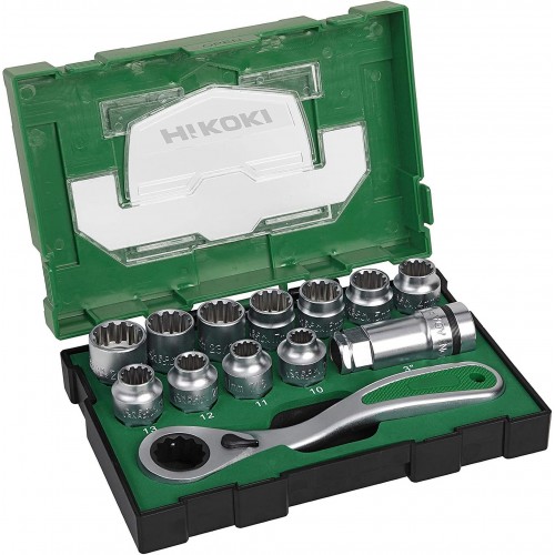 HiKOKI 40030033 Zestaw nasadek 1/2" z kluczem 13szt