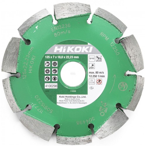 HiKOKI 4100298 Diamentowa tarcza do rowkowania i frezowania 125x22,2x7mm, dwurzędowa