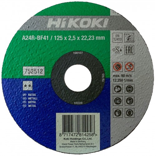 HiKOKI 752512 Tarcza do cięcia metalu 125x22,23x2,5mm