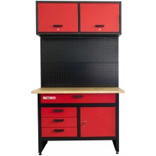 Holzmann Stół warsztatowy z szafką ścienną i tablicą narzędziową(300kg/1200x600mm) WHL1200